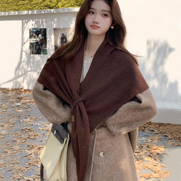 여자 실내 실외 솔리드 크로스 간편 착용 홀 패션 스타일리쉬 워머 어깨 케이프
