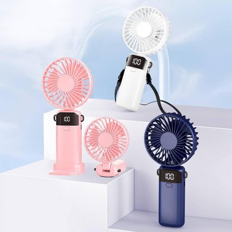 KC 휴대용 선풍기 손풍기 LED 5단 바람 핸디
