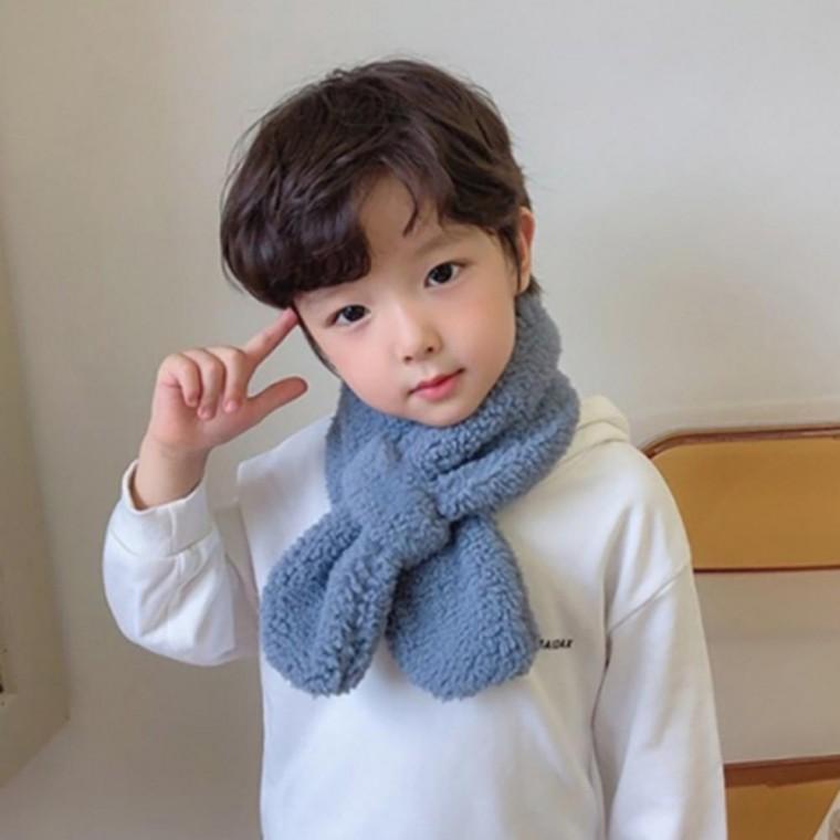단색 양털 퍼 겨울 머플러 아동 목도리 포근 스카프