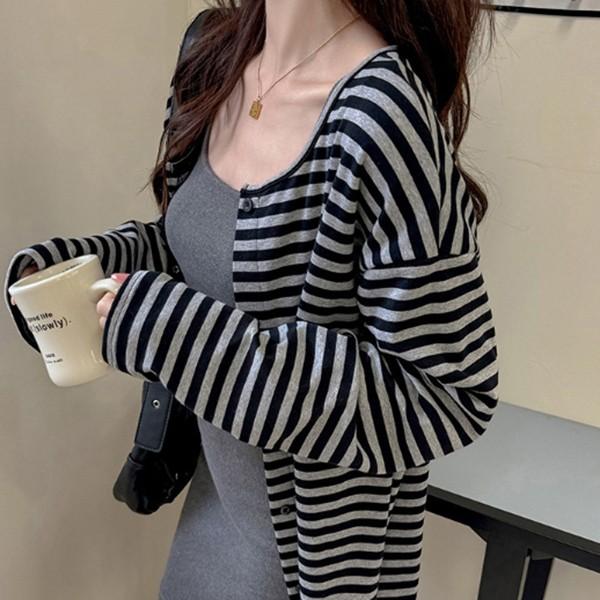 데일리 단가라 루즈핏 가디건 DHH-L08