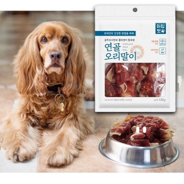 관절관리 연골말이 오리 강아지 간식 1P 치석 120g