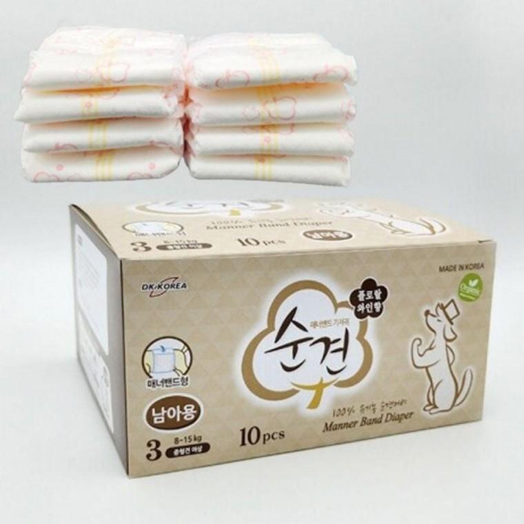 강아지 3단계 10매입 매너벨트 수컷 기저귀 순면 1P
