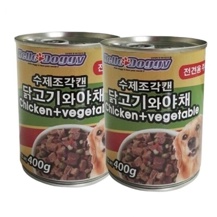 2P 사료 통조림 400g 강아지 영양 주식캔 닭고기 야채