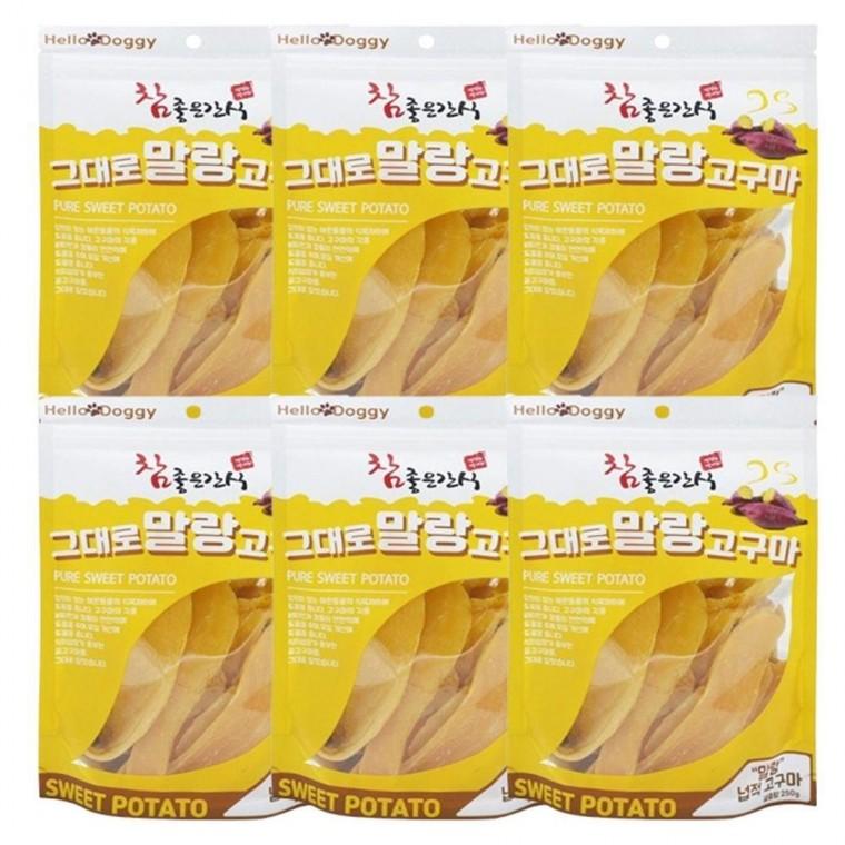 고구마 6P 넙적 영양 반건조 말랑 250g 강아지 간식