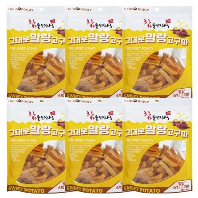 6P 반건조 영양 스틱 말랑 강아지 250g 간식 고구마