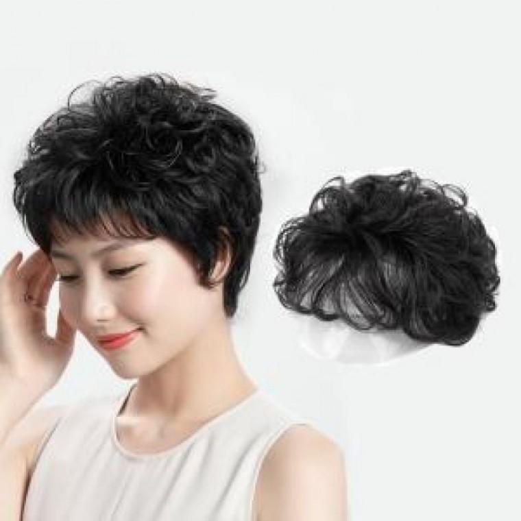 탑커버 정수리 부분 가발(블랙) 인모가발