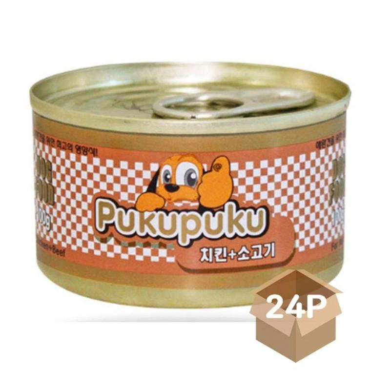 24P 캔간식 100g 영양 소고기 강아지 기호성 통조림