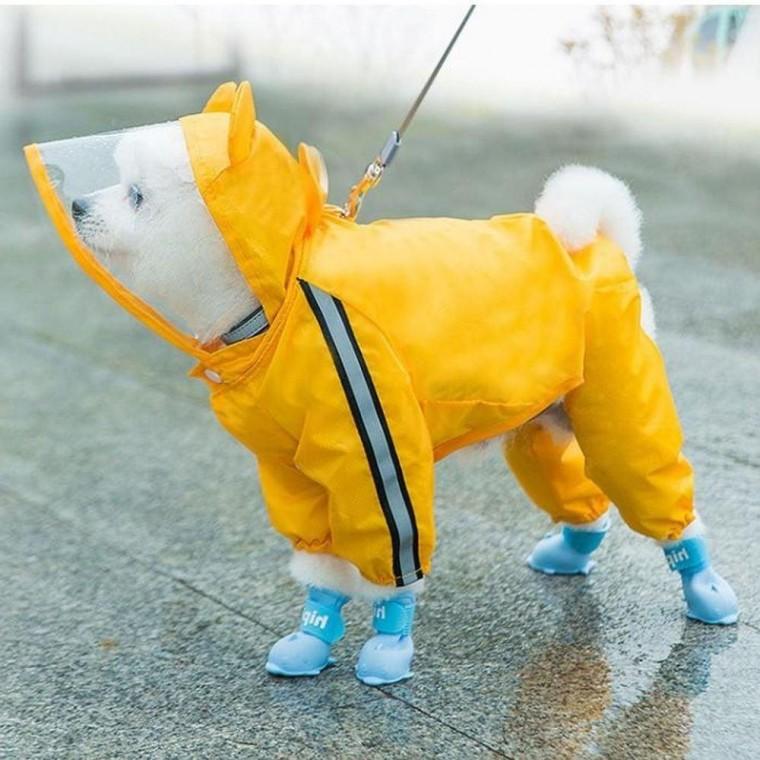 우비 마우스 방수 레인코트 강아지