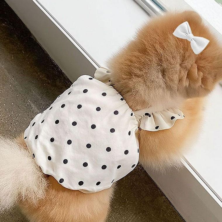 프릴펫드레스 강아지 패턴 땡땡이 도트 프릴 원피스