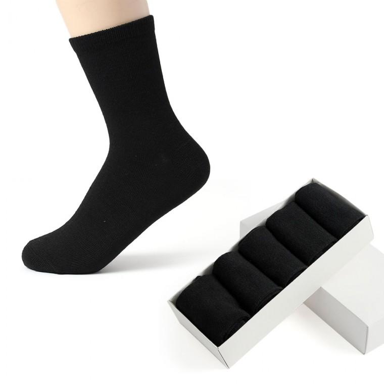 베이직 여성용 중목 양말 5켤레(블랙) 무지양말