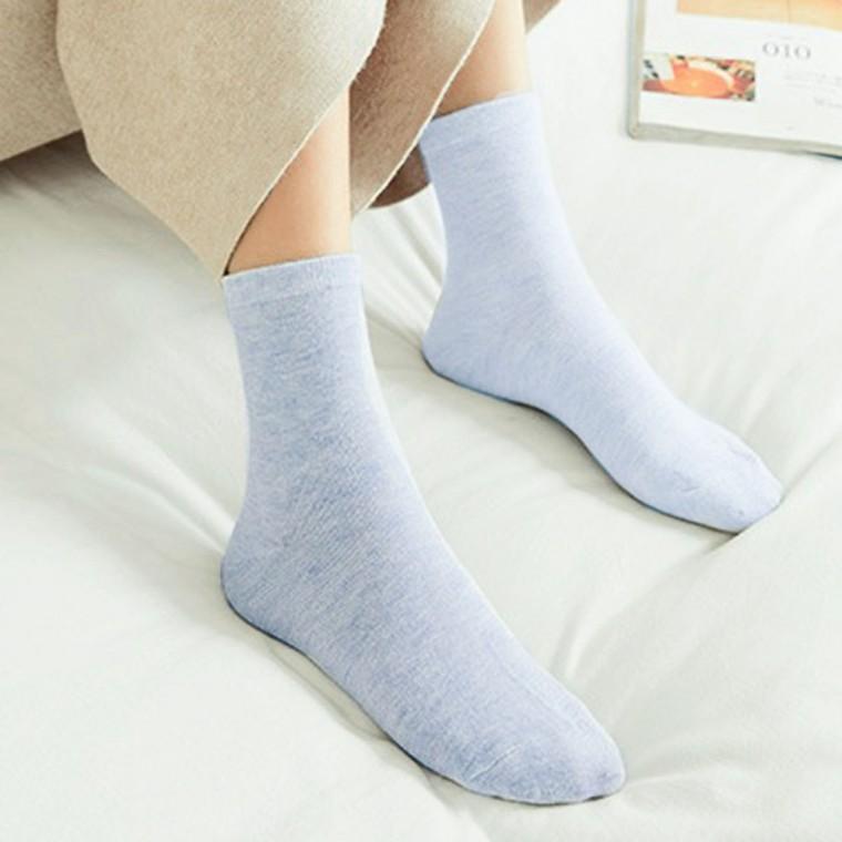 베이직 여성용 중목 양말 5켤레(블루) 면양말