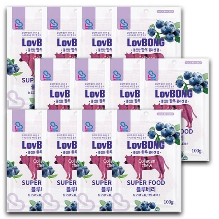 부드러운덴탈껌 강아지 12P 한우 100g 콜라겐 소프트 블루베리