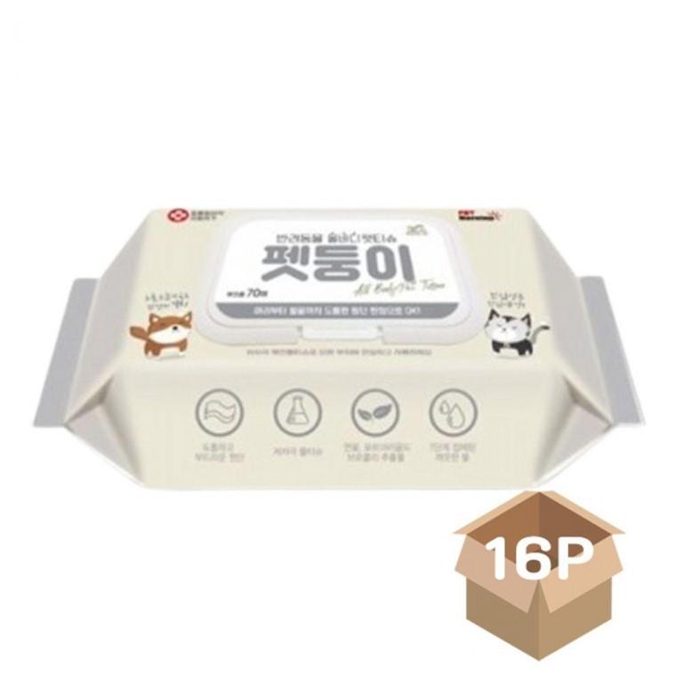 강아지목욕시트 강아지 물티슈 목욕 16P 위생 저자극