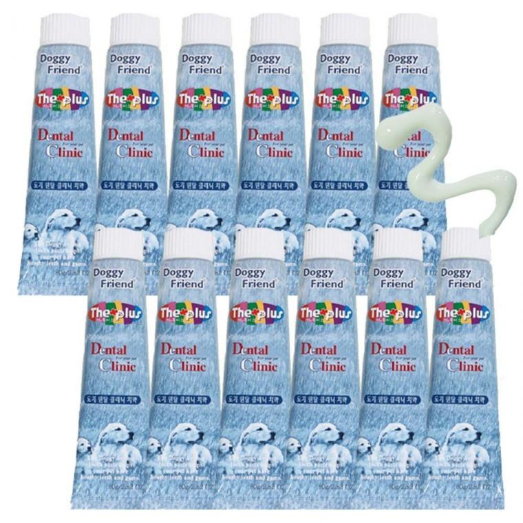 반려견바르는치약 강아지 80g 덴탈 양치 바닐라향 치약 12P