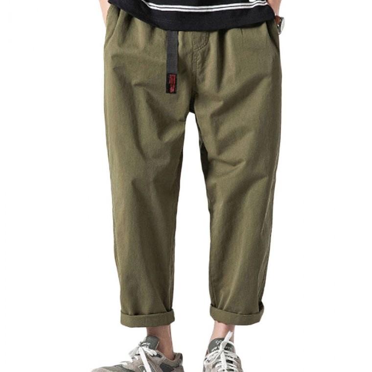 남성 배기 와이드 크롭팬츠 데일리 바지
