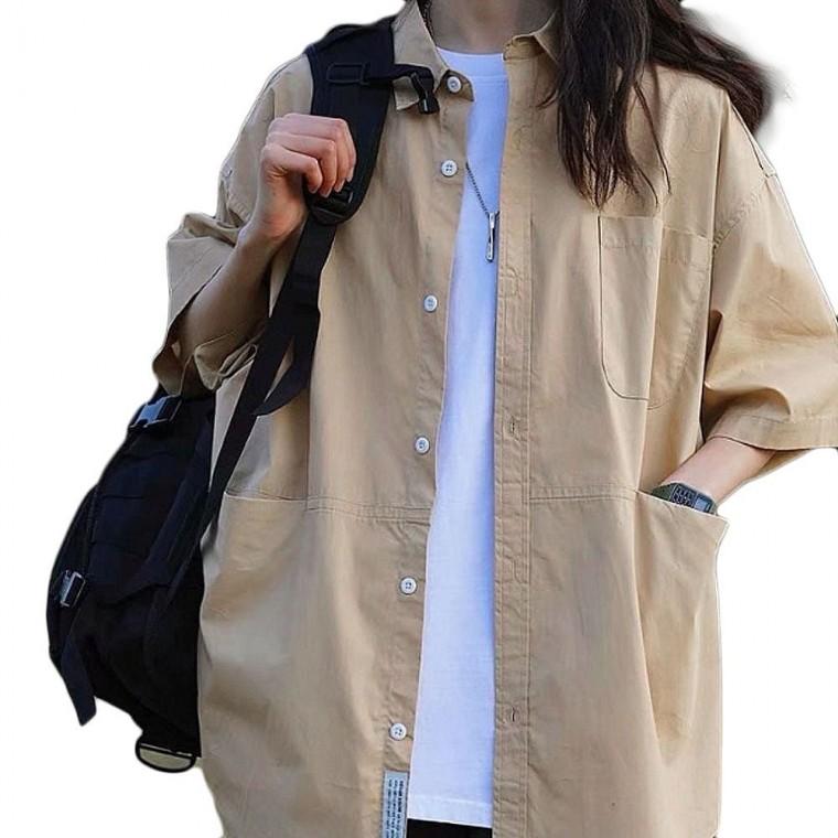 남녀공용 오버핏 셔츠 데일리 남방