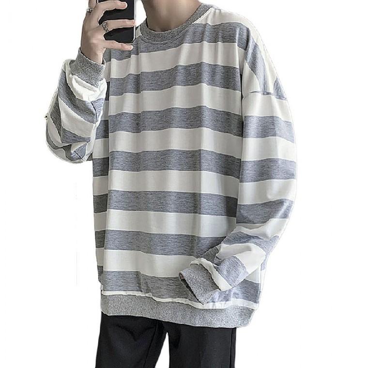남성 스트라이프 긴팔 데일리 티셔츠