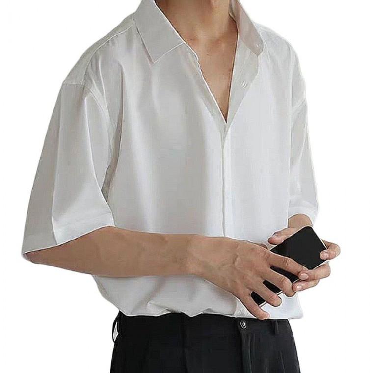 남성 반팔 오버핏 셔츠 여름 남방