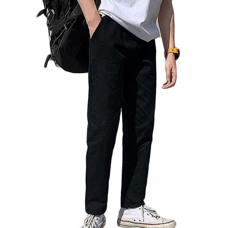 남성 일자바지 밴딩 데일리 캐주얼 팬츠