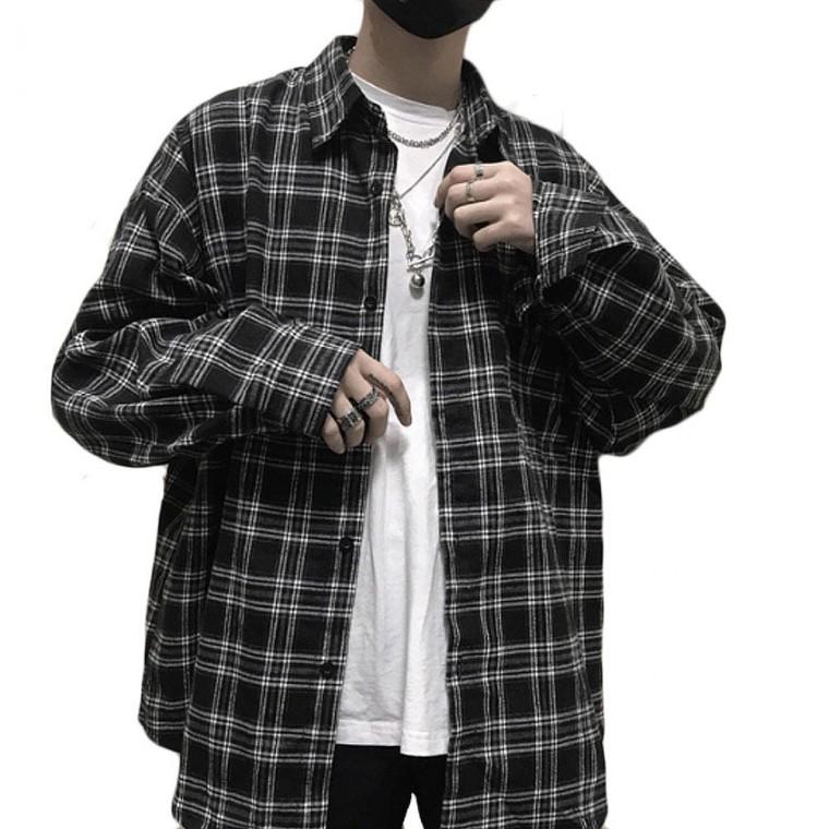 남성 체크 긴팔 남방 셔츠 데일리 패션