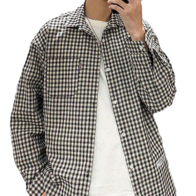 남녀공용 체크 셔츠 데일리 긴팔 남방