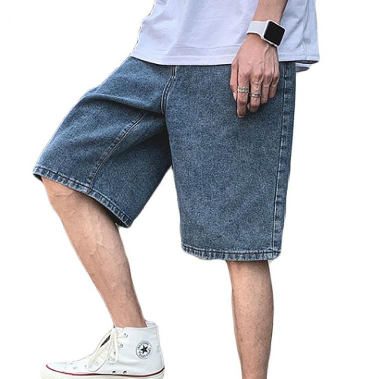 남성 연청 데님 반바지 데일리 팬츠