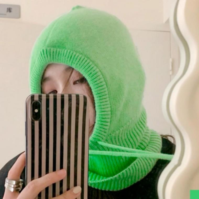 여성 후드 넥워머 니트 바라클라바 넥히터 목도리 목폴라 캐쥬얼 데일리
