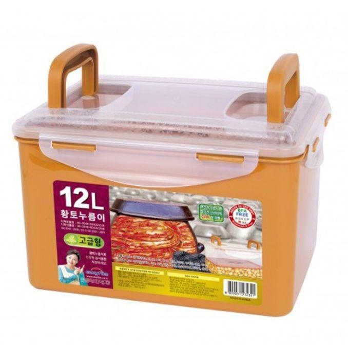 황토 밀폐용기 김치통 냉장고 정리 용기 반찬통 12L