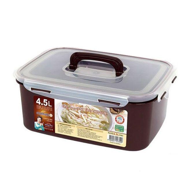 쿨맥시 밀폐용기 김치통 정리 반찬통 사각 19호 4.5L