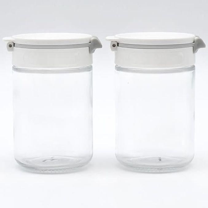 시노글라스 양념통 유리 조미료통 화이트 200ml 2p