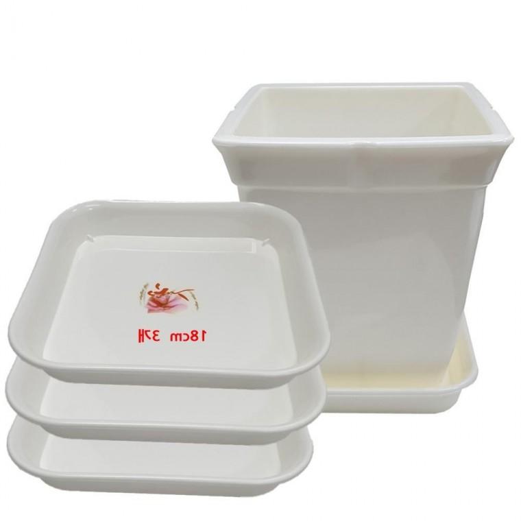 정사각화분받침 플라스틱 3개 18cm 웰빙 화분거치대 화분 사각받침대