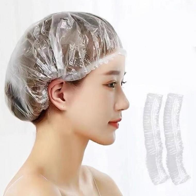 염색모자 라운드캡 머리비닐 일회용 100입 비닐캡 생활 용품 여성 헤어
