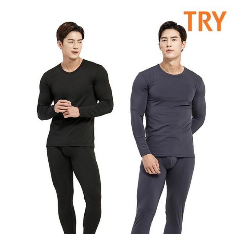 TRY 소프트터치 폴리기모스판 남성내복 내의세트