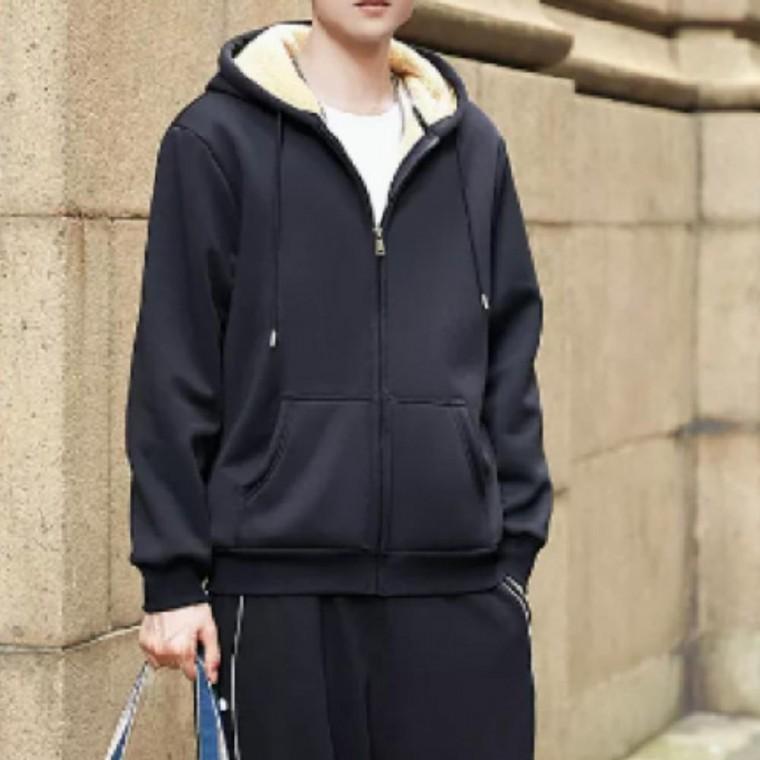 남녀공용 융털 양털 뽀글이 후드집업 루즈핏 후드티 자켓 후리스 빅사이즈