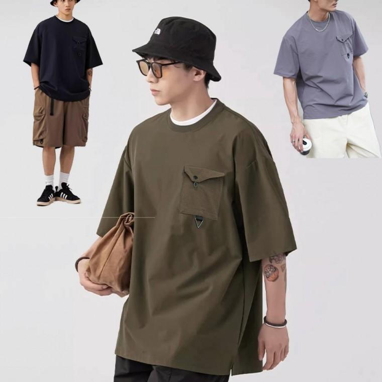 크루넥 우븐 반팔 티셔츠 골프 루즈핏 반팔티