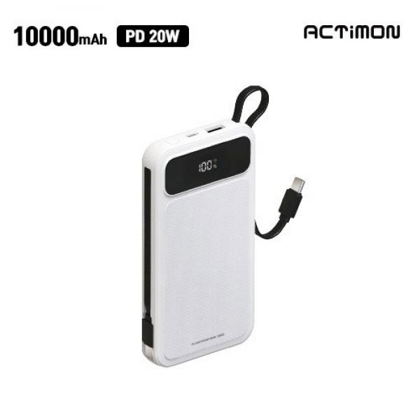 [액티몬] PD 20W 고속 듀얼 일체형 C타입 보조배터리 M-LCD-PD20W-10000 - 10000mAh
