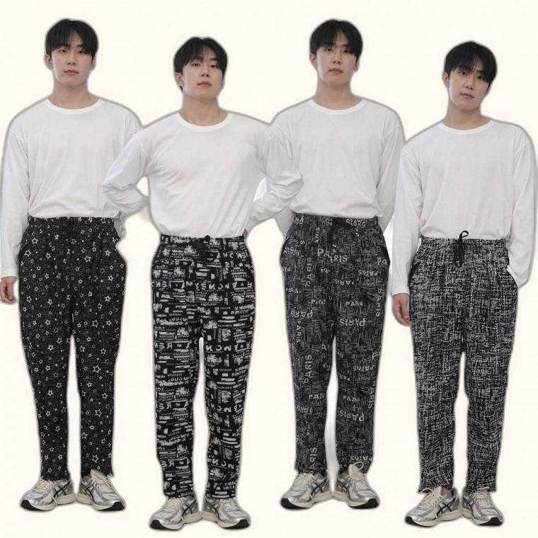 남성 밴딩 몸빼바지 블랙 지퍼 작업복 촌캉스 배기 팬츠 홈웨어 라운지