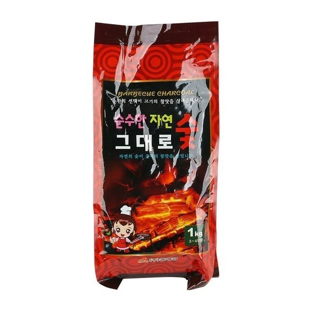 나무숯-1kg (3-4인용) 캠핑 야외 구이 바베큐
