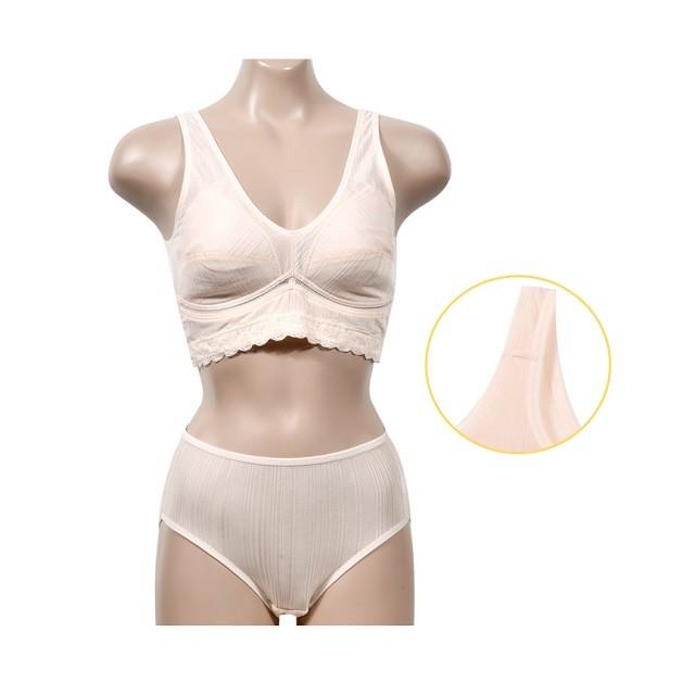 인견 노와이어 부직포 런닝형 브라팬티세트 - 베이지