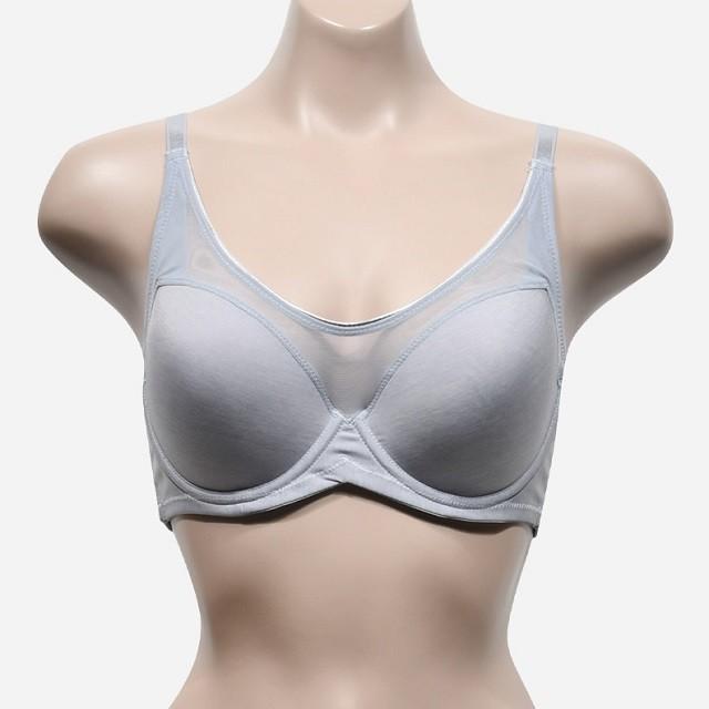 파스텔톤 풀컵 몰드 D컵 브라 - 그레이 D컵브라자