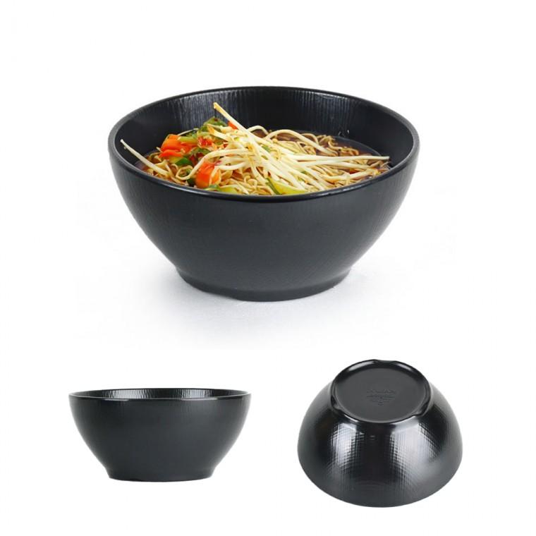 블랙체크무늬 무광 멜라민 면기 6호