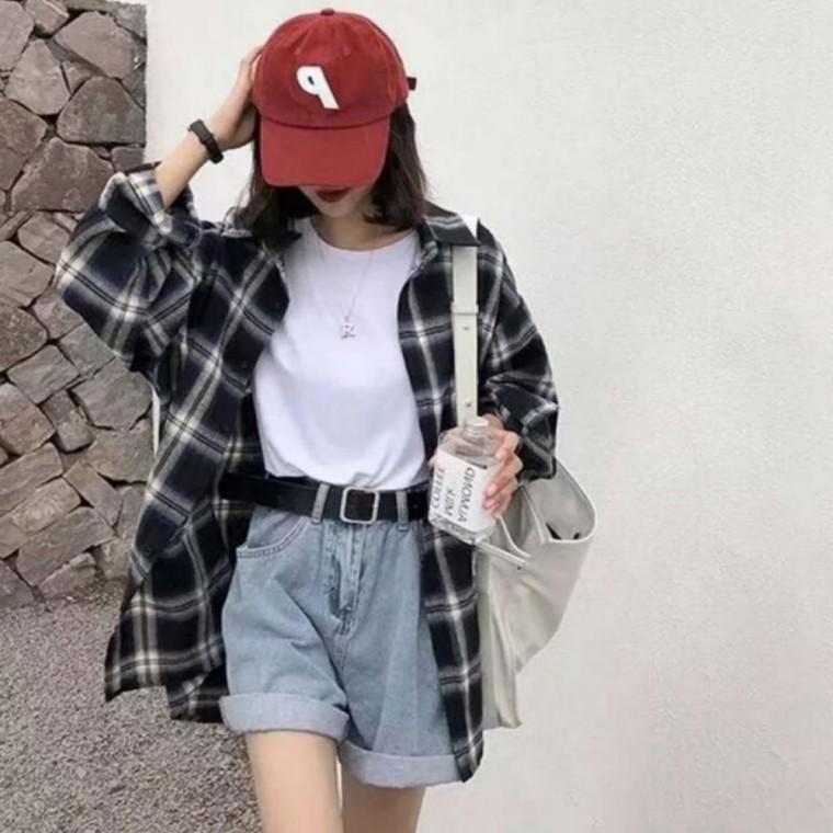 체크 남방 셔츠 남여공용 데일리룩 체크패션 긴팔남방