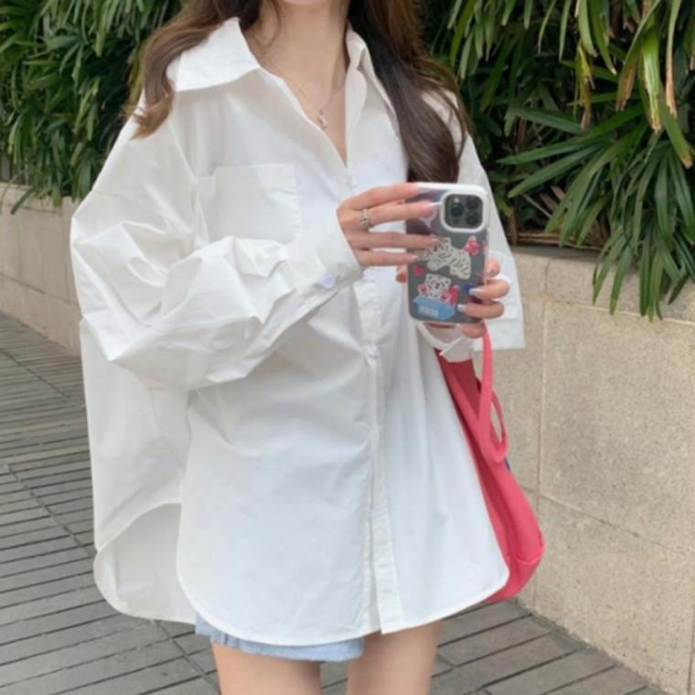 캐주얼 셔츠 여자 오버사이즈 루즈핏셔츠 코디
