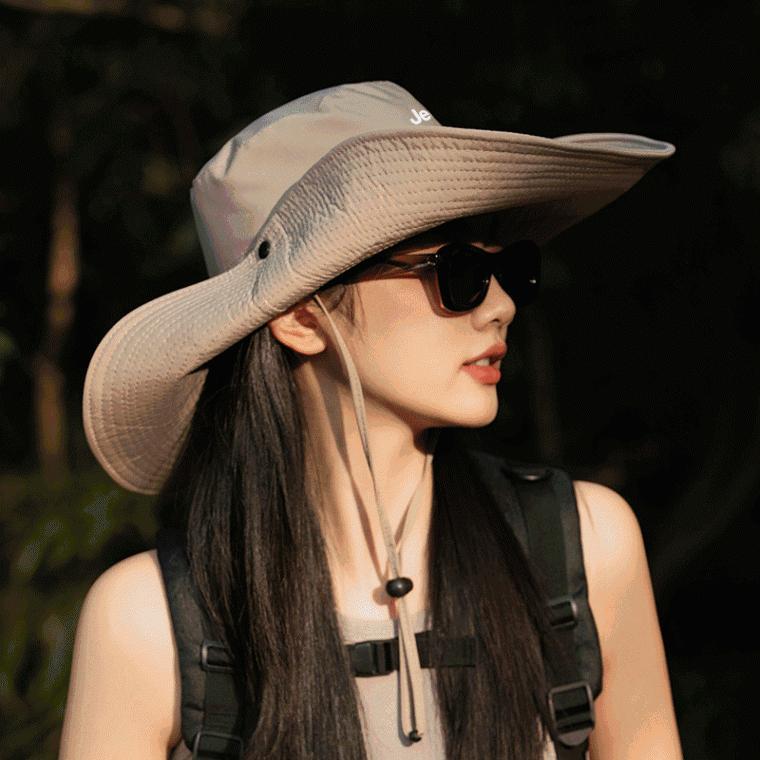 챙 4배 넓은 큰 간지 카우보이 모자 골프 UV차단