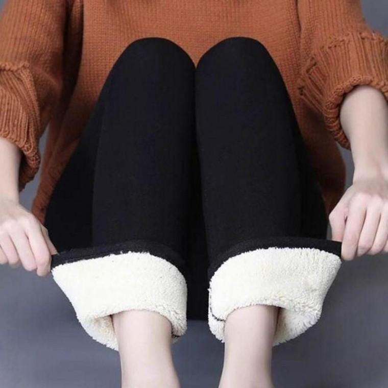 여성 융털 바지 방한편안한 허리밴딩 겨울 팬츠