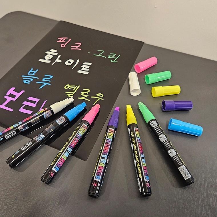 네모닙 2cm 굵은 블랙보드 6색 마카펜 학원 게시판