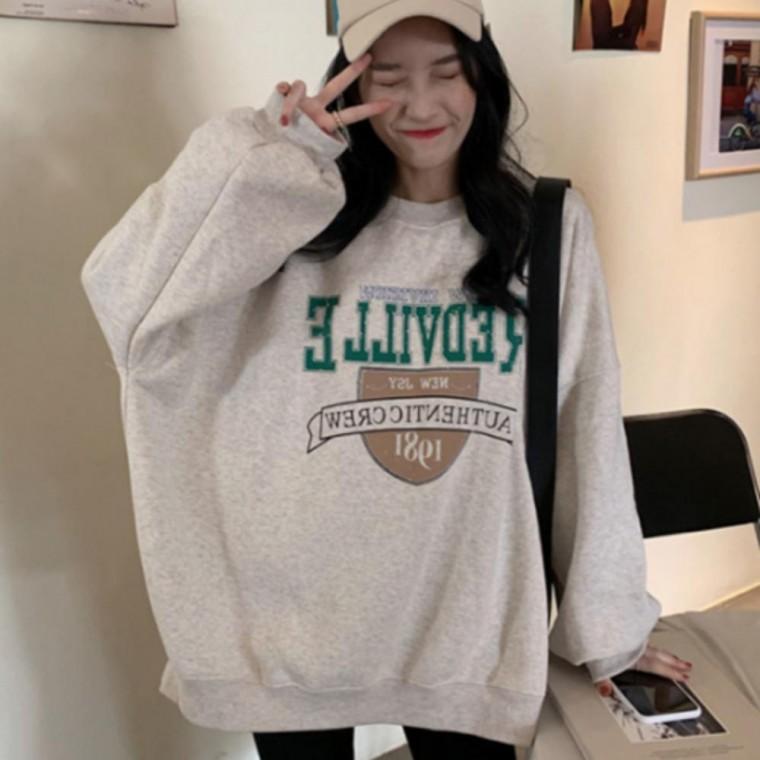 여성 기모 맨투맨 티셔츠 오버핏 프린트 맨투맨티 데일리