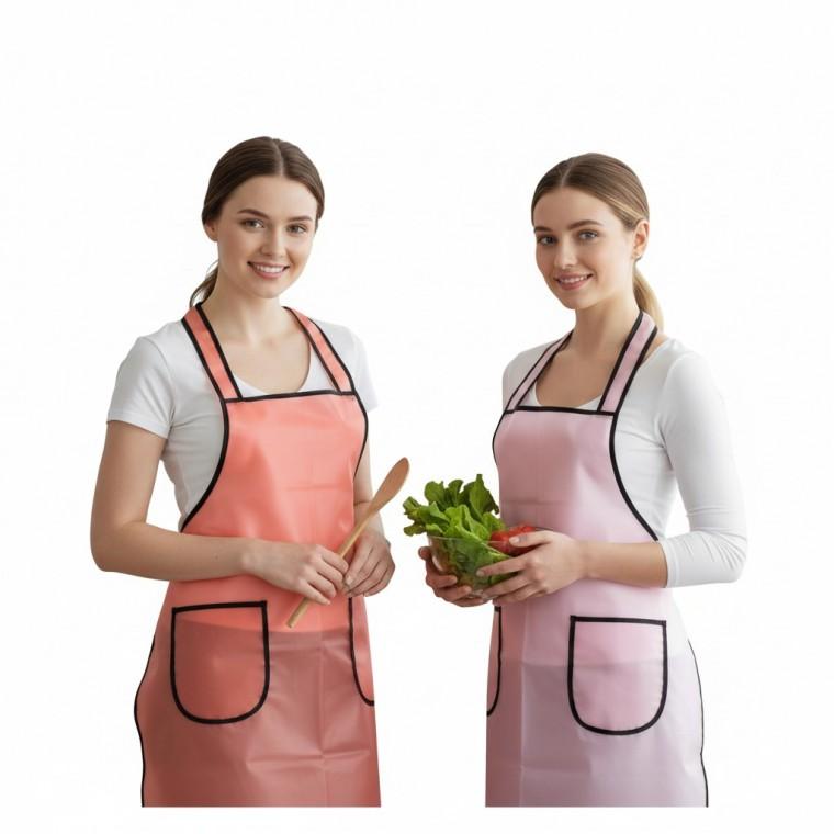 업소용 방수 우레탄 앞치마 메쉬 위생복 중 주황