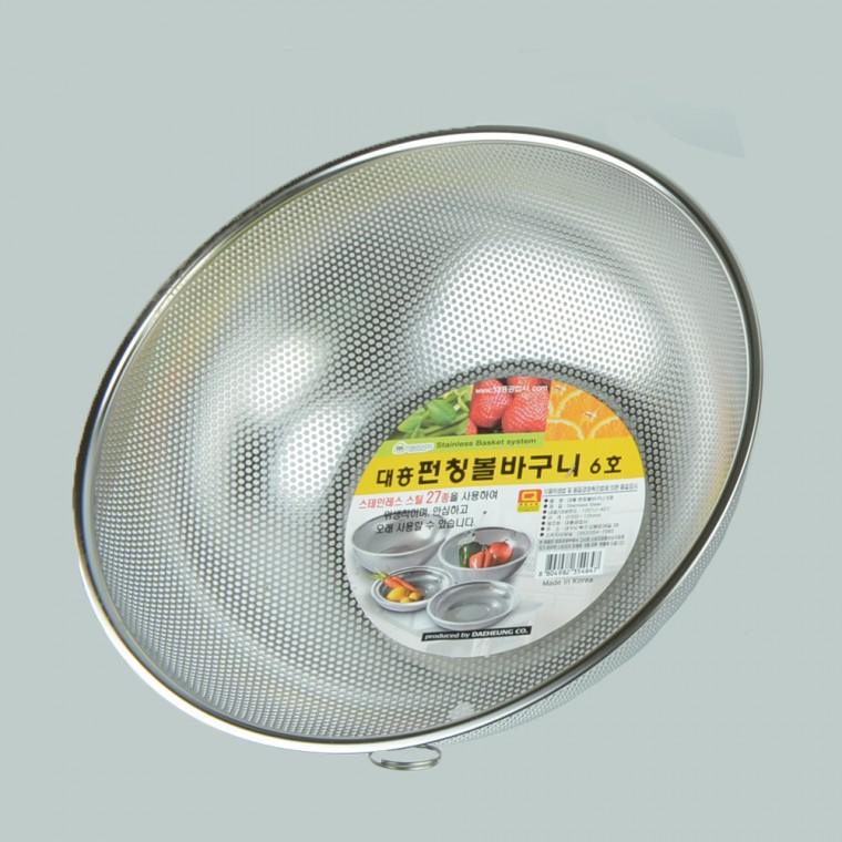 스텐 펀챙 원형 소쿠리 6호