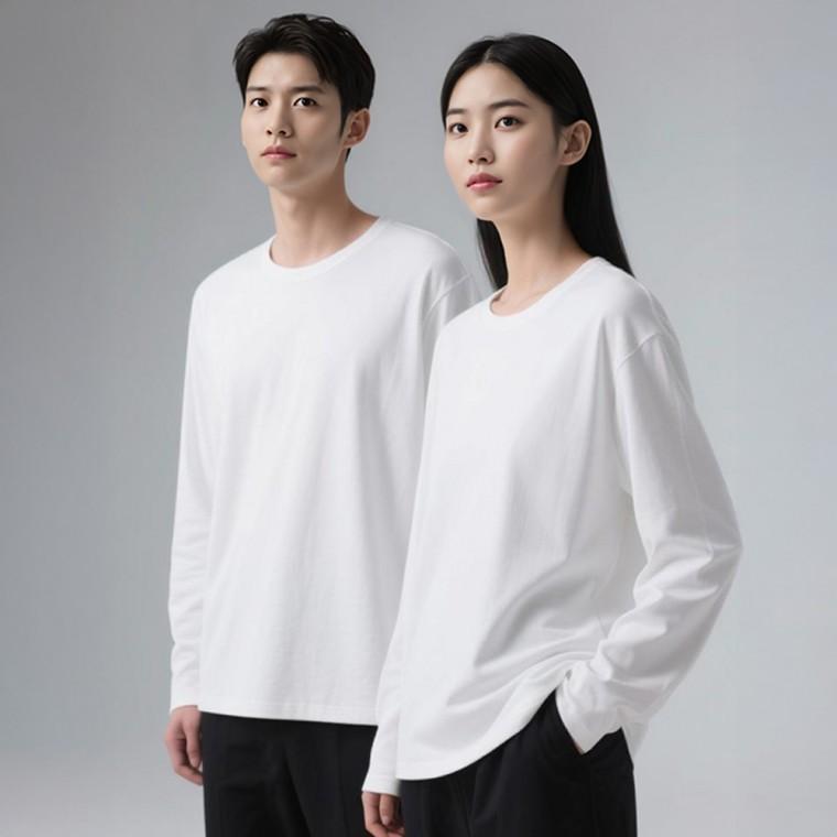 가을 봄 남성 여성 무지 긴팔 라운드 티셔츠 롱슬리브 기본 긴팔티 레이어드 면티